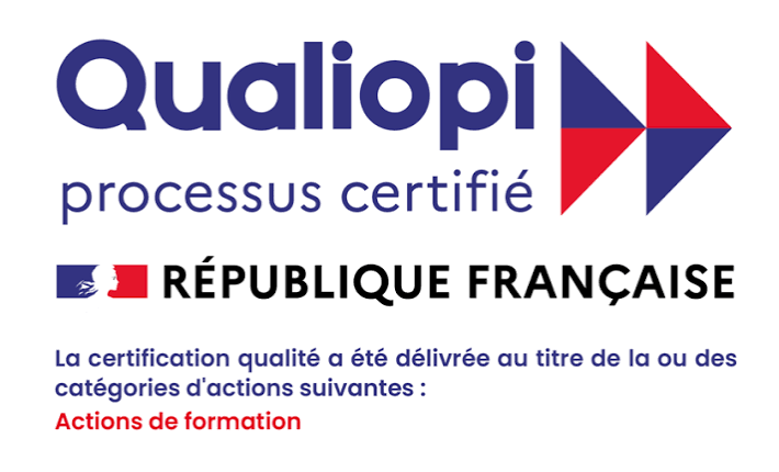 Qualiopi, processus certifié, République française. Certification délivrée au titre des actions de formation