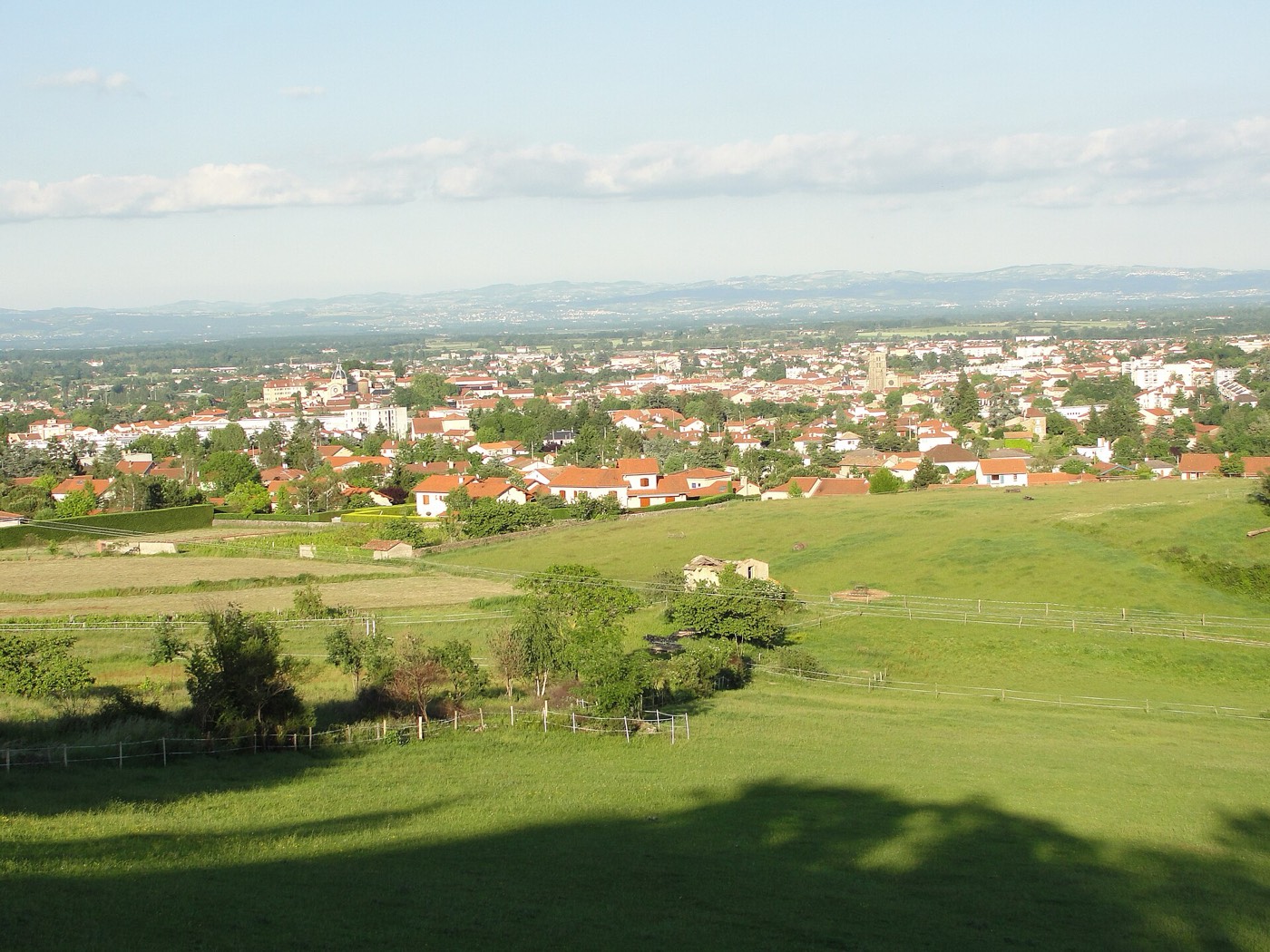 Vue sur Montbrison et la plaine du Forez